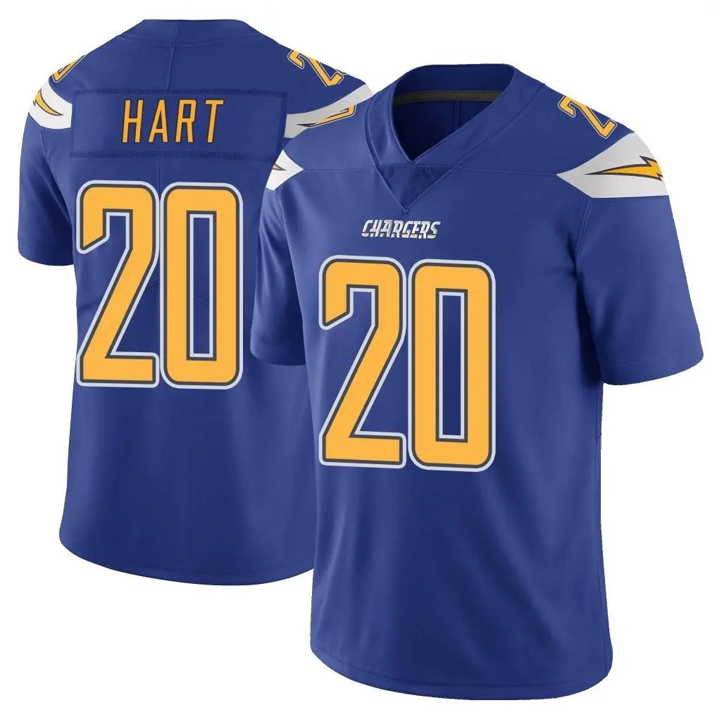 LA.Chargers #20 Cam Hart Player Royal Limited Color Rush Vapor Untouchable Home Game BALCE Stitched Jerseys