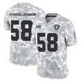 LV.Raiders #58 Jackson Powers-Johnson Player Arctic Camo Salute To Service Limited Game BALCE Stitched Jerseys