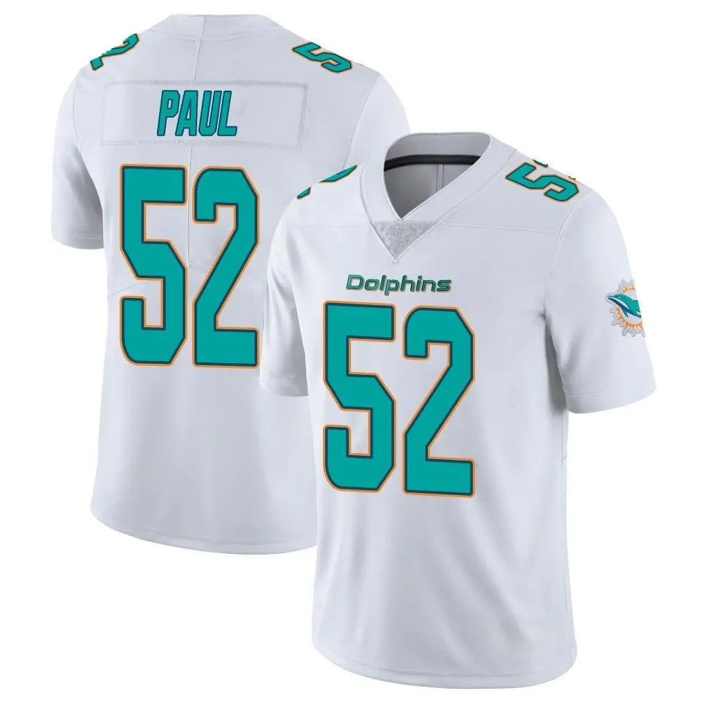 M.Dolphins #52 Patrick Paul Player White Limited Vapor Untouchable Home Game BALCE Stitched Jerseys