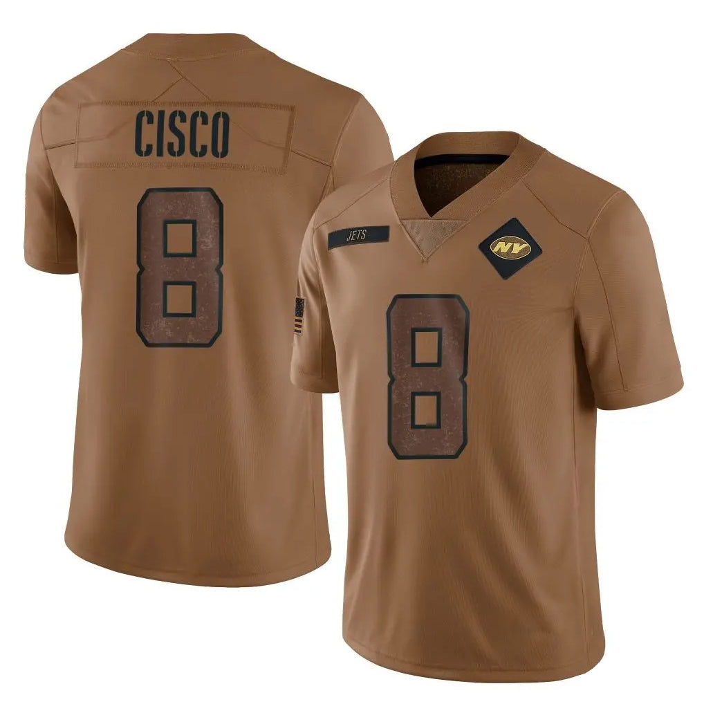 NY.Jets #8 Andre Cisco Player Brown Salute To Service Limited BALCE Stitched Jerseys