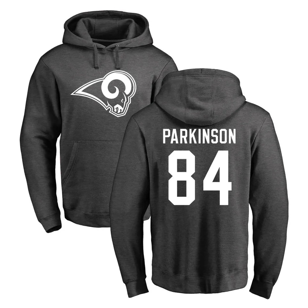 LA.Rams #84 Colby Parkinson Player Gray Pullover Hoodie Limited Game BALCE Stitched Jerseys