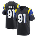 LA.Rams #91 Kobie Turner Player Black Midnight Rivalries Collection Home Game BALCE Stitched Jerseys