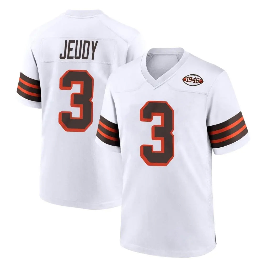 C.Browns #3 Jerry Jeudy Player White Alternate Home Game BALCE Stitched Jerseys