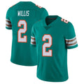 M.Dolphins #2 Malik Willis Player Aqua Limited Alternate Vapor Untouchable Home Game BALCE Stitched Jerseys