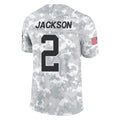 C.Panthers #2 Michael Jackson Player Arctic Camo Salute to Service Limited Game BALCE Stitched Jerseys
