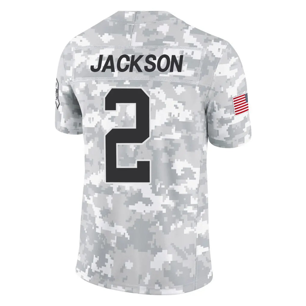 C.Panthers #2 Michael Jackson Player Arctic Camo Salute to Service Limited Game BALCE Stitched Jerseys