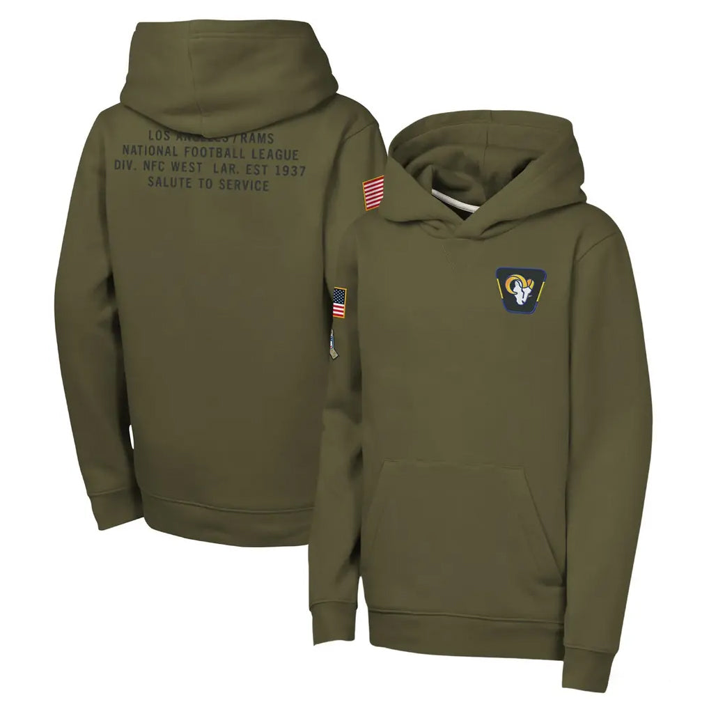LA.Rams ## Rams Blank PlayerOlive Salute to Service Pullover Hoodies Limited BALCE Stitched Jerseys