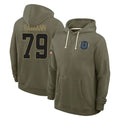 IN.Colts #79 Bernhard Raimann Player Olive Salute to Service Pullover Hoodies Limited BALCE Stitched Jerseys