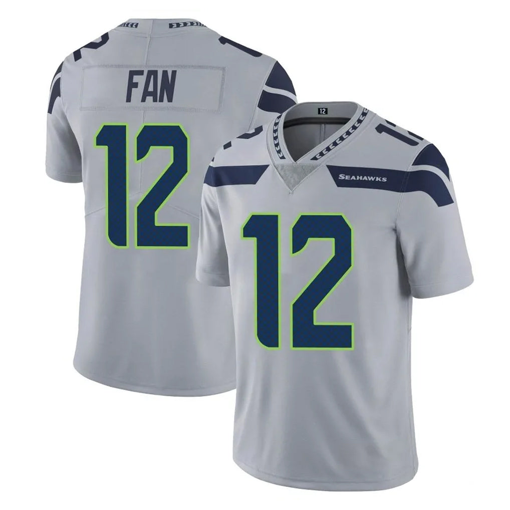 S.Seahawks #12 12th Fan Player Gray Limited Vapor Untouchable Home Game BALCE Stitched Jerseys