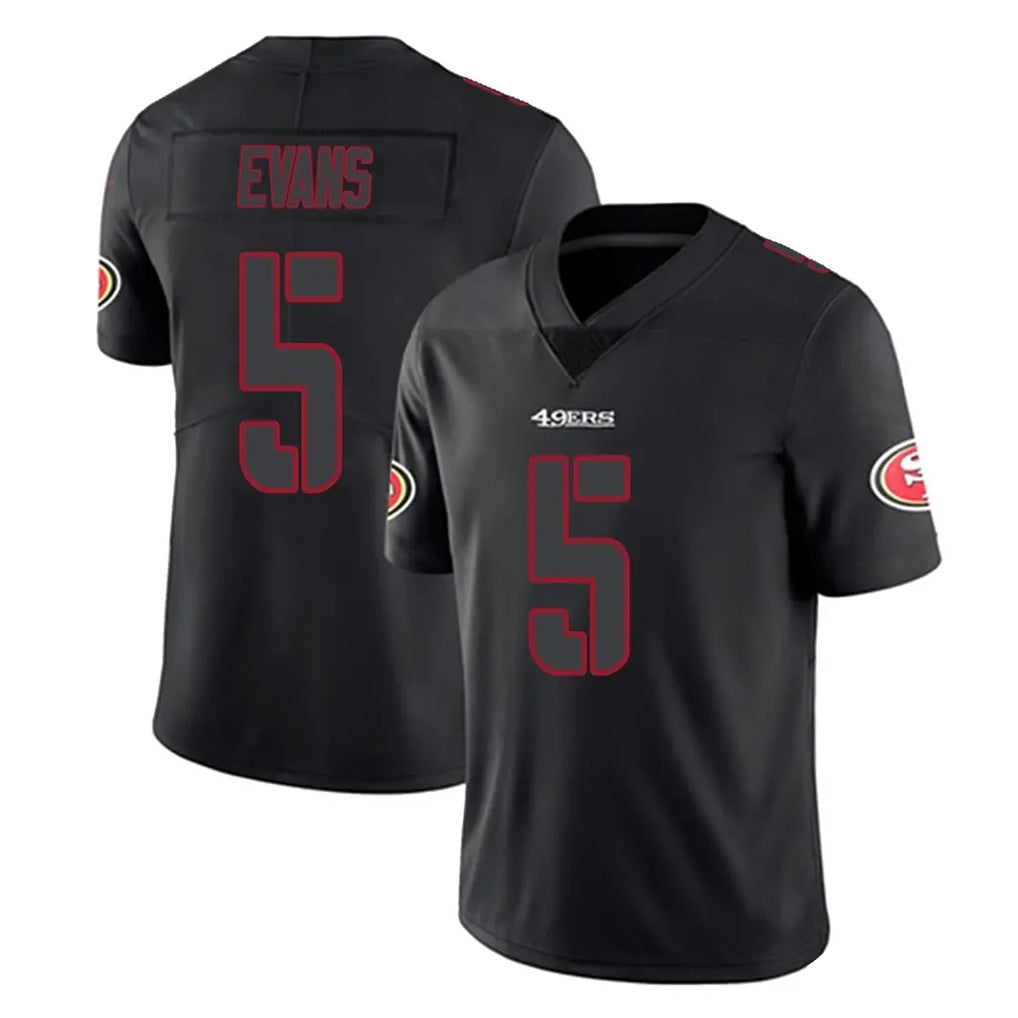 SF.49ers #5 Mike Evans Player Black Impact Limited Home Game BALCE Stitched Jerseys