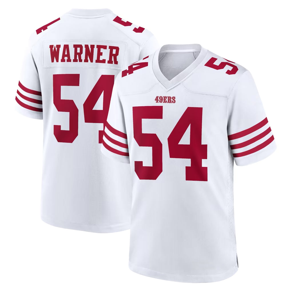 SF.49ers #54 Fred Warner Player White Game Home BALCE Stitched Jerseys