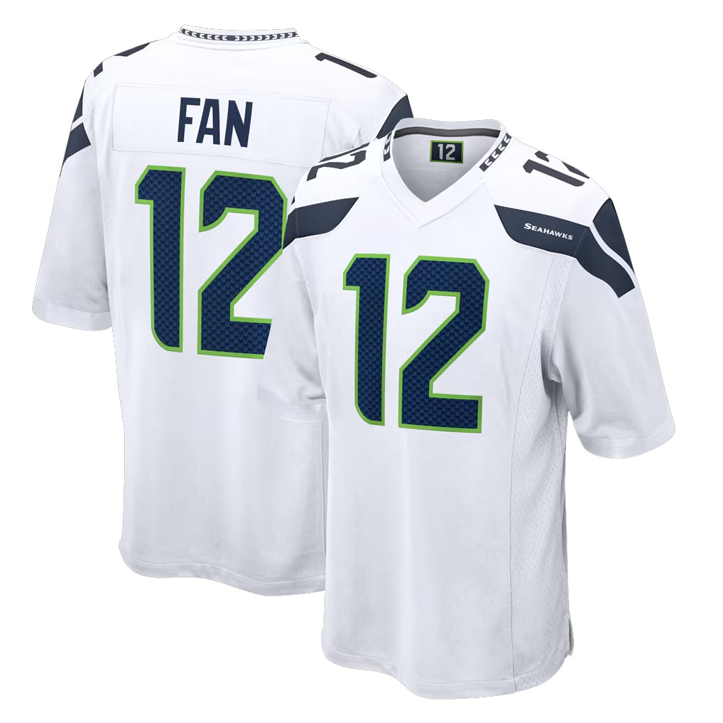 S.Seahawks #12 12th Fan Player White Home Game BALCE Stitched Jerseys