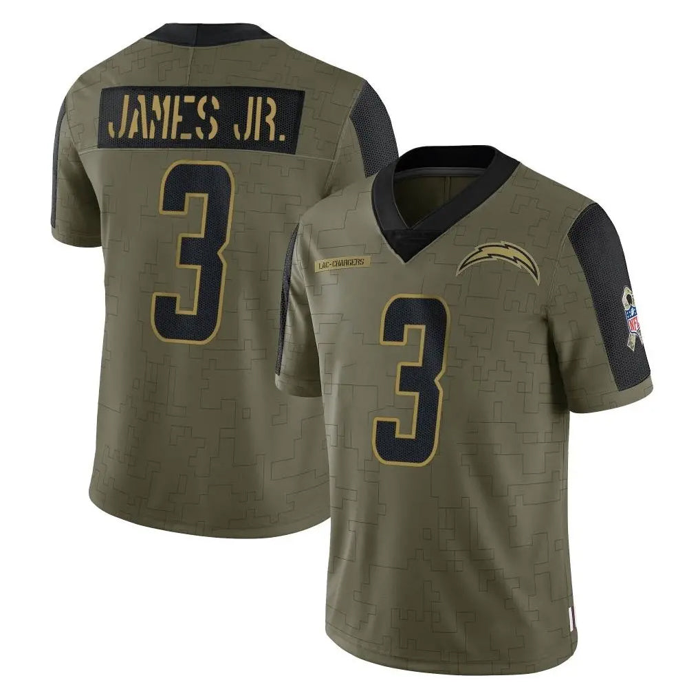 LA.Chargers #3 Derwin James Jr. Player Olive Salute To Service Limited Game BALCE Stitched Jerseys