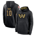 W.Commanders #10 Tress Way Player Black Salute to Service Performance Pullover Hoodies Home Game BALCE Stitched Jerseys