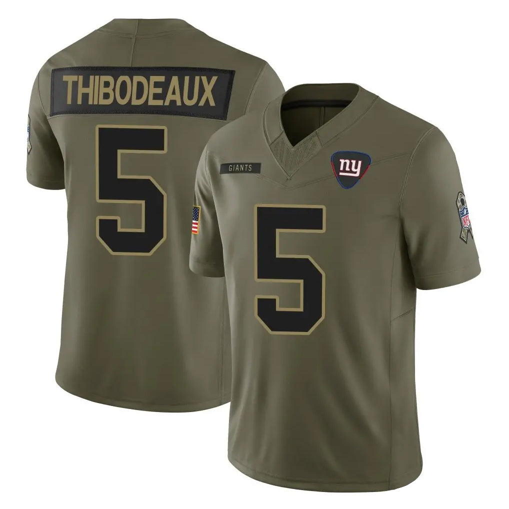 NY.Giants #5 Kayvon Thibodeaux Player Olive 2025 Salute To Service Limited BALCE Stitched Jerseys