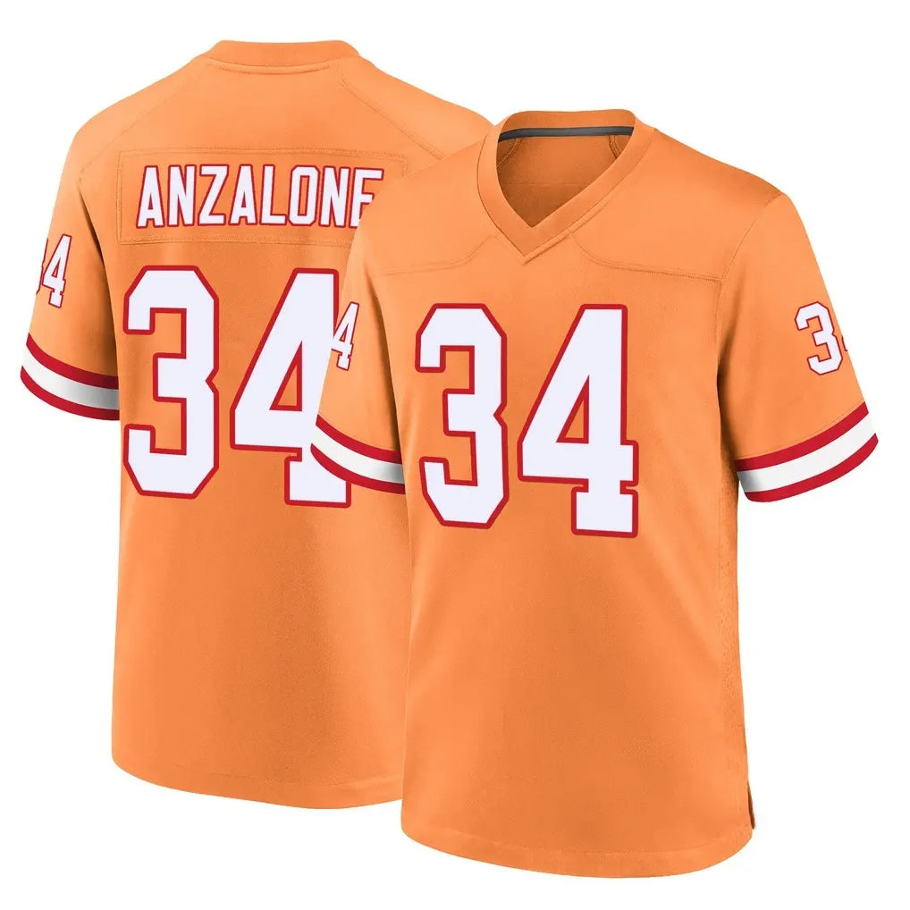 TB.Buccaneers #34 Alex Anzalone Player Orange Throwback Home Game BALCE Stitched Jerseys