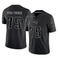 NE.Patriots #75 Alijah Vera-Tucker Player Black Reflective LImited Home Game BALCE Stitched Jerseys