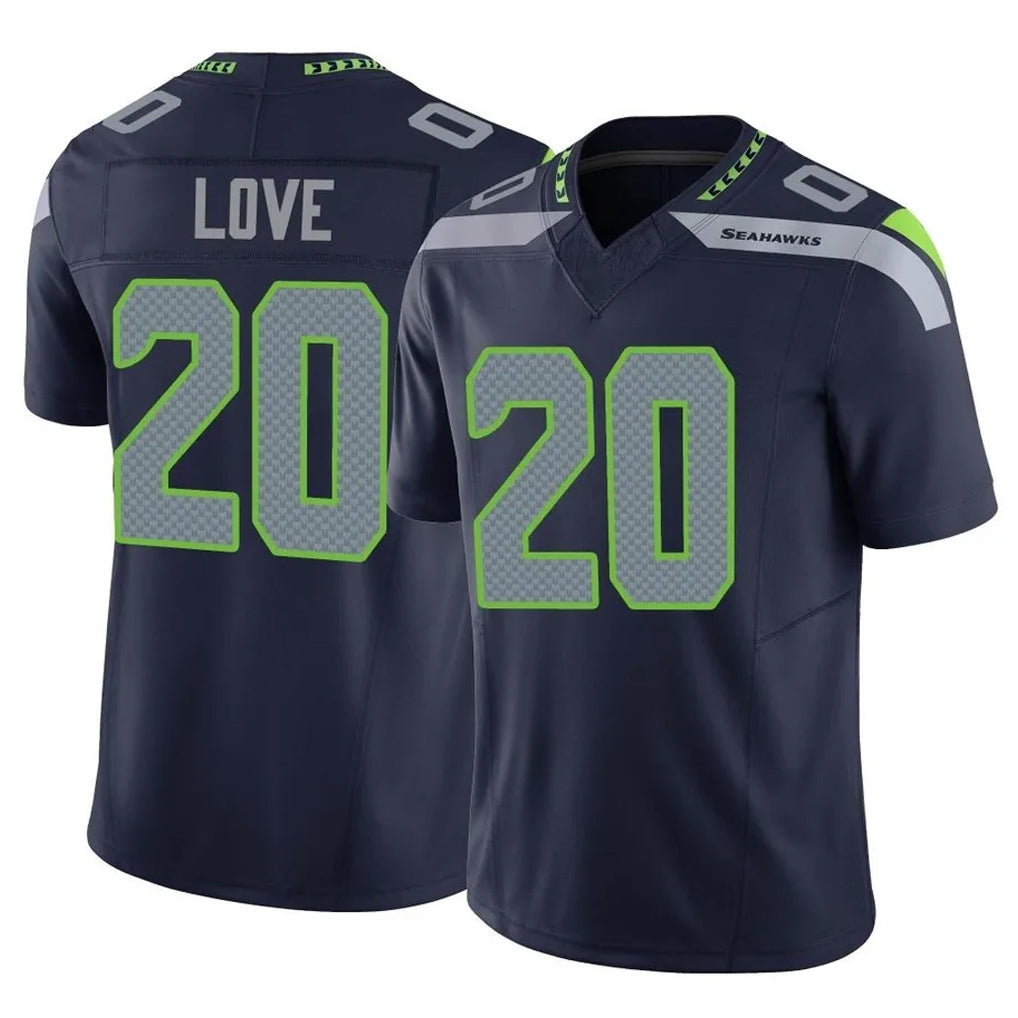 S.Seahawks #20 Julian Love Player Navy Limited Vapor F.U.S.E. Home Game BALCE Stitched Jerseys