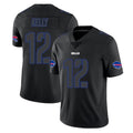 B.Bills #12 Jim Kelly Player Black Impact Limited Game BALCE Stitched Jerseys