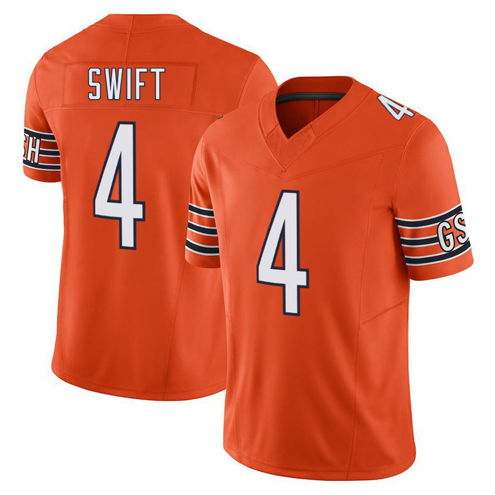 C.Bears #4 D'Andre Swift Player Orange Vapor F.U.S.E. Limited Home Game BALCE Stitched Jerseys