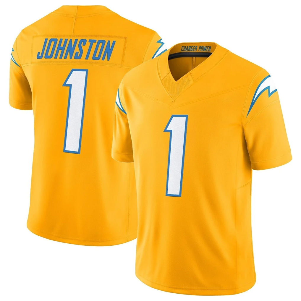 LA.Chargers #1 Quentin Johnston Player Gold Limited Vapor F.U.S.E. Home Game BALCE Stitched Jerseys