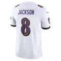 B.Ravens #8 Lamar Jackson Player White Vapor F.U.S.E. Limited BALCE Stitched Jerseys