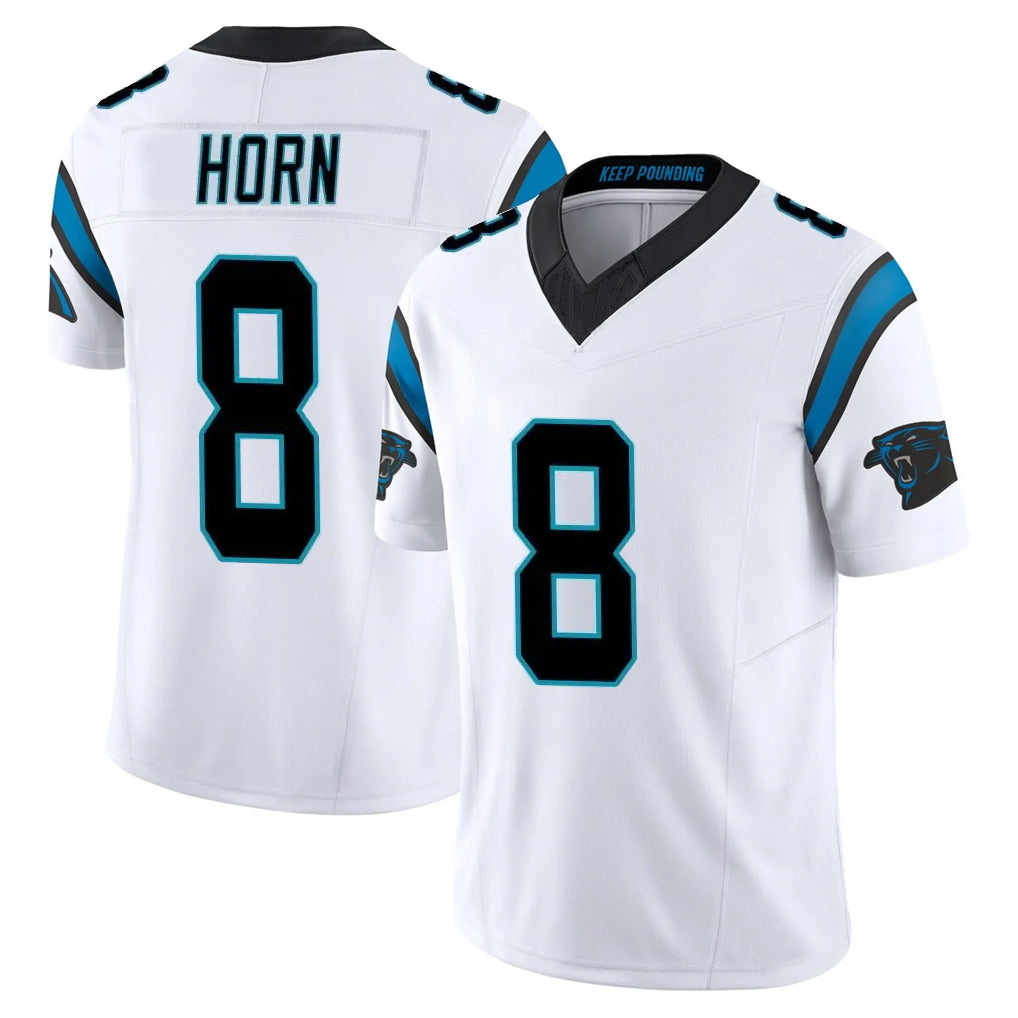 C.Panthers #8 Jaycee Horn Player White Vapor F.U.S.E. Limited Home Game BALCE Stitched Jerseys