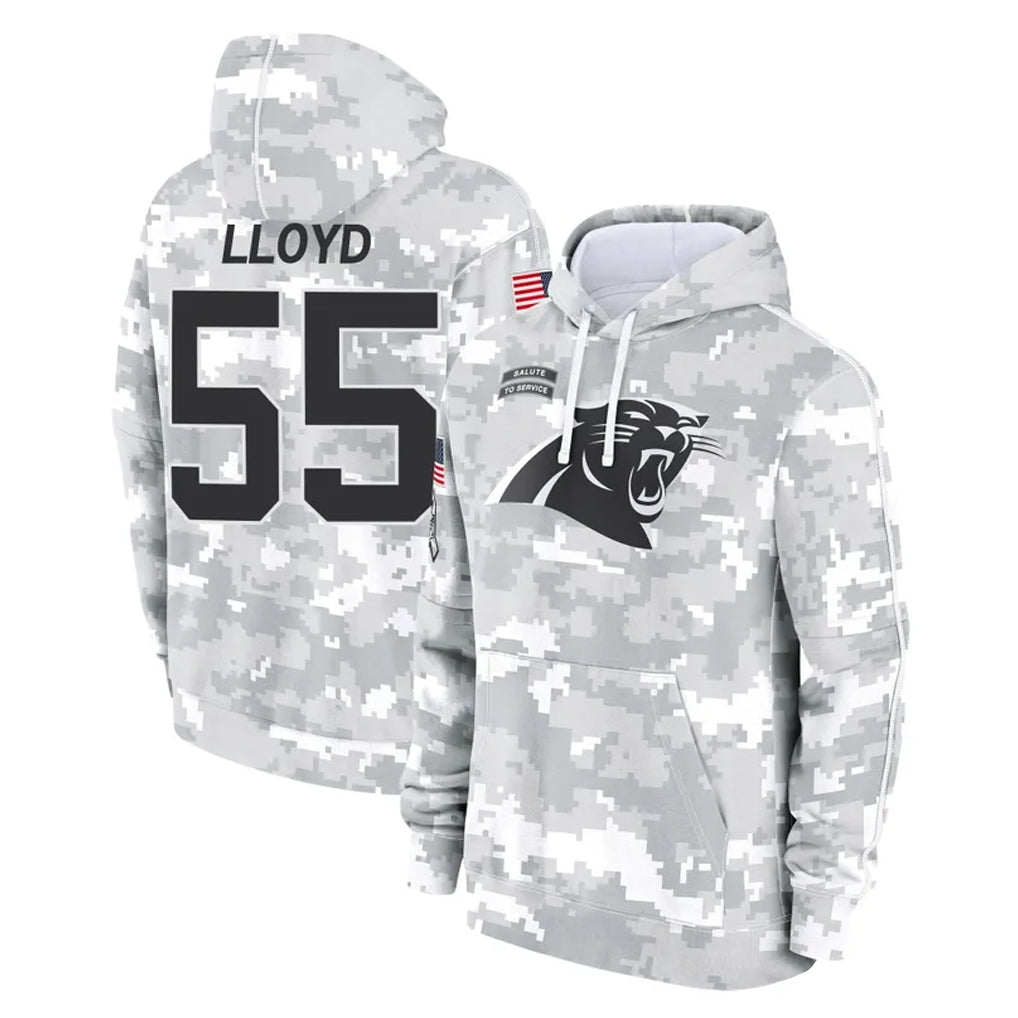 C.Panthers #55 Devin Lloyd Player Arctic Camo Salute to Service Pullover Hoodies Limited Game BALCE Stitched Jerseys