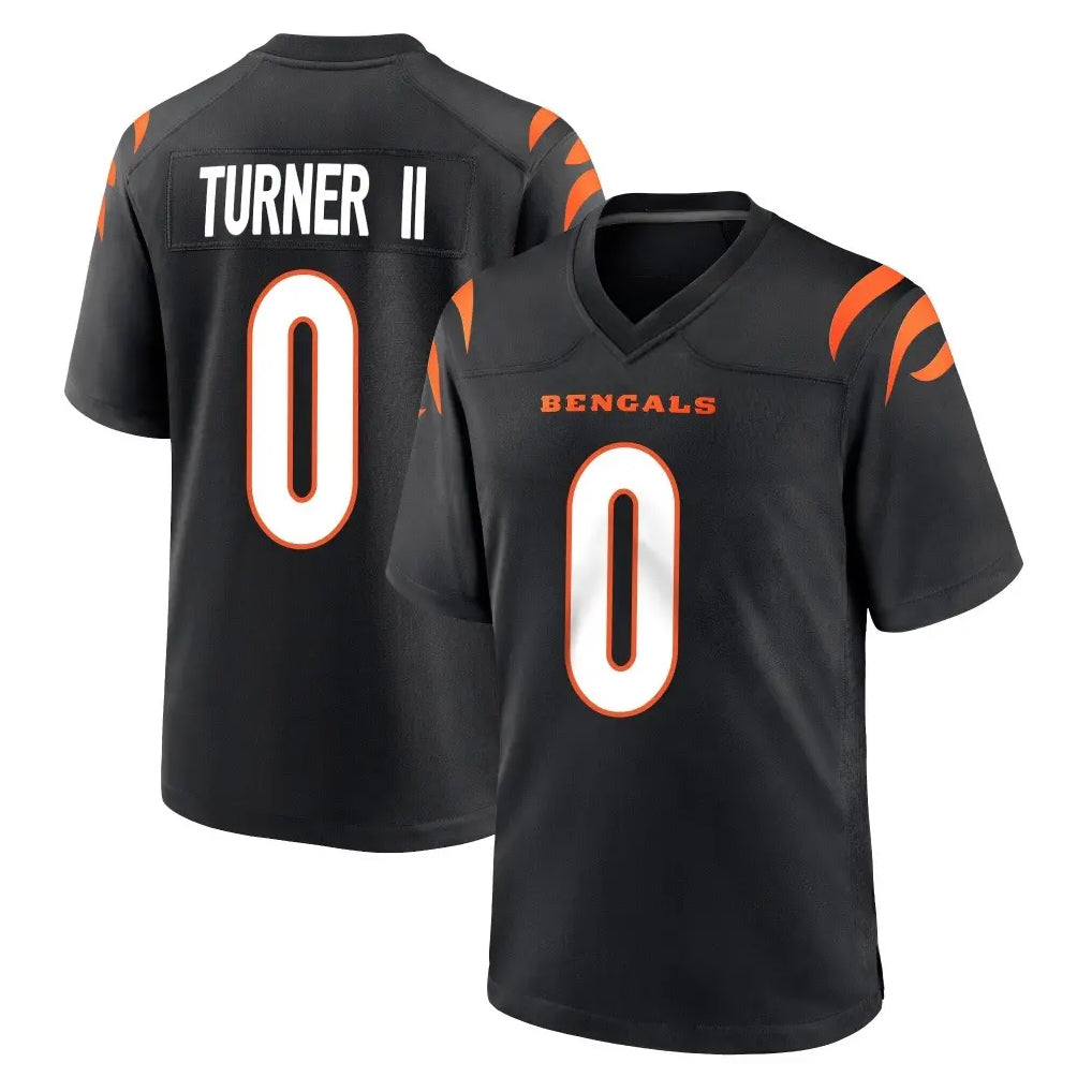 C.Bengals #0 DJ Turner II Player Black Home Game BALCE Stitched Jerseys