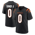 C.Bengals #0 DJ Turner II Player Black Home Game BALCE Stitched Jerseys