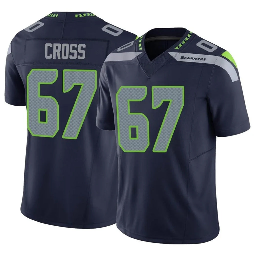 S.Seahawks #67 Charles Cross Player Navy Limited Vapor F.U.S.E. Home Game BALCE Stitched Jerseys