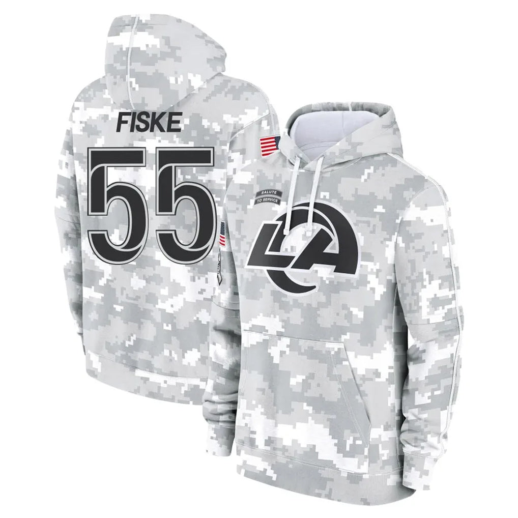 LA.Rams #55 Braden Fiske Player Arctic Camo Salute to Service Hoodies Limited Game BALCE Stitched Jerseys
