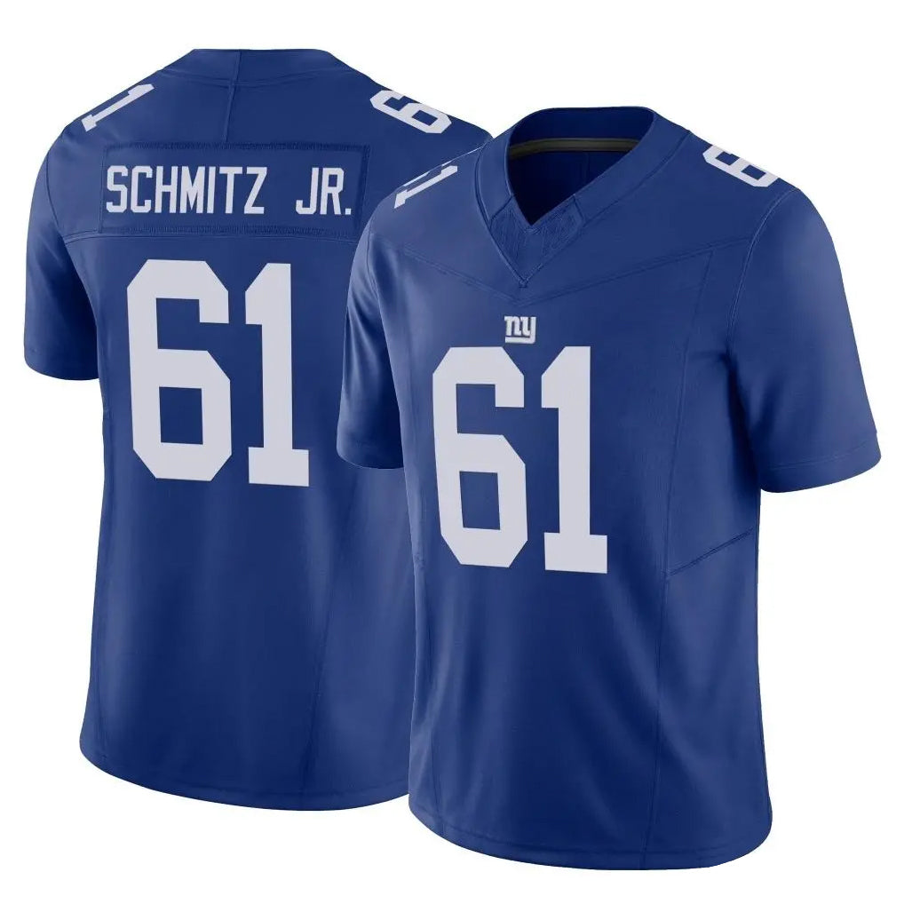 NY.Giants #61 John Michael Schmitz Jr. Player Royal Limited Vapor F.U.S.E. Home Game BALCE Stitched Jerseys