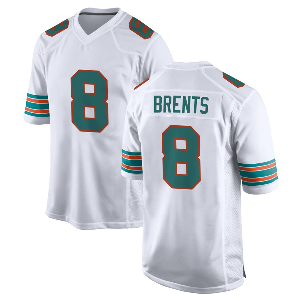 M.Dolphins #8 JuJu Brents Player White Limited Home Game BALCE Stitched Jerseys