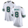 M.Dolphins #8 JuJu Brents Player White Limited Home Game BALCE Stitched Jerseys