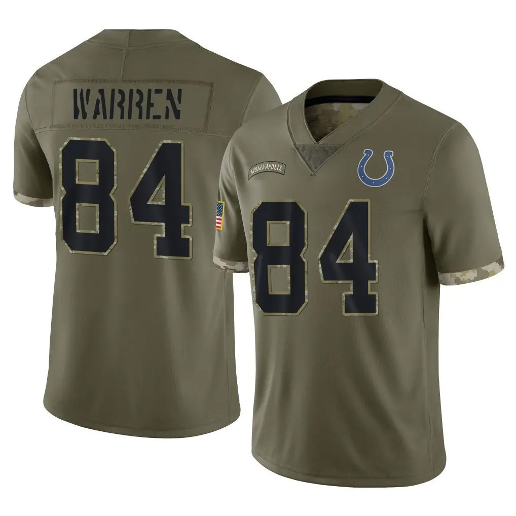 IN.Colts #84 Tyler Warren Player Olive Salute To Service Limited BALCE Stitched Jerseys