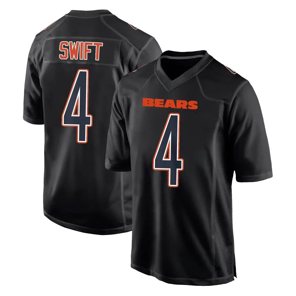 C.Bears #4 D'Andre Swift Player Carbon Black Fashion Game BALCE Stitched Jerseys