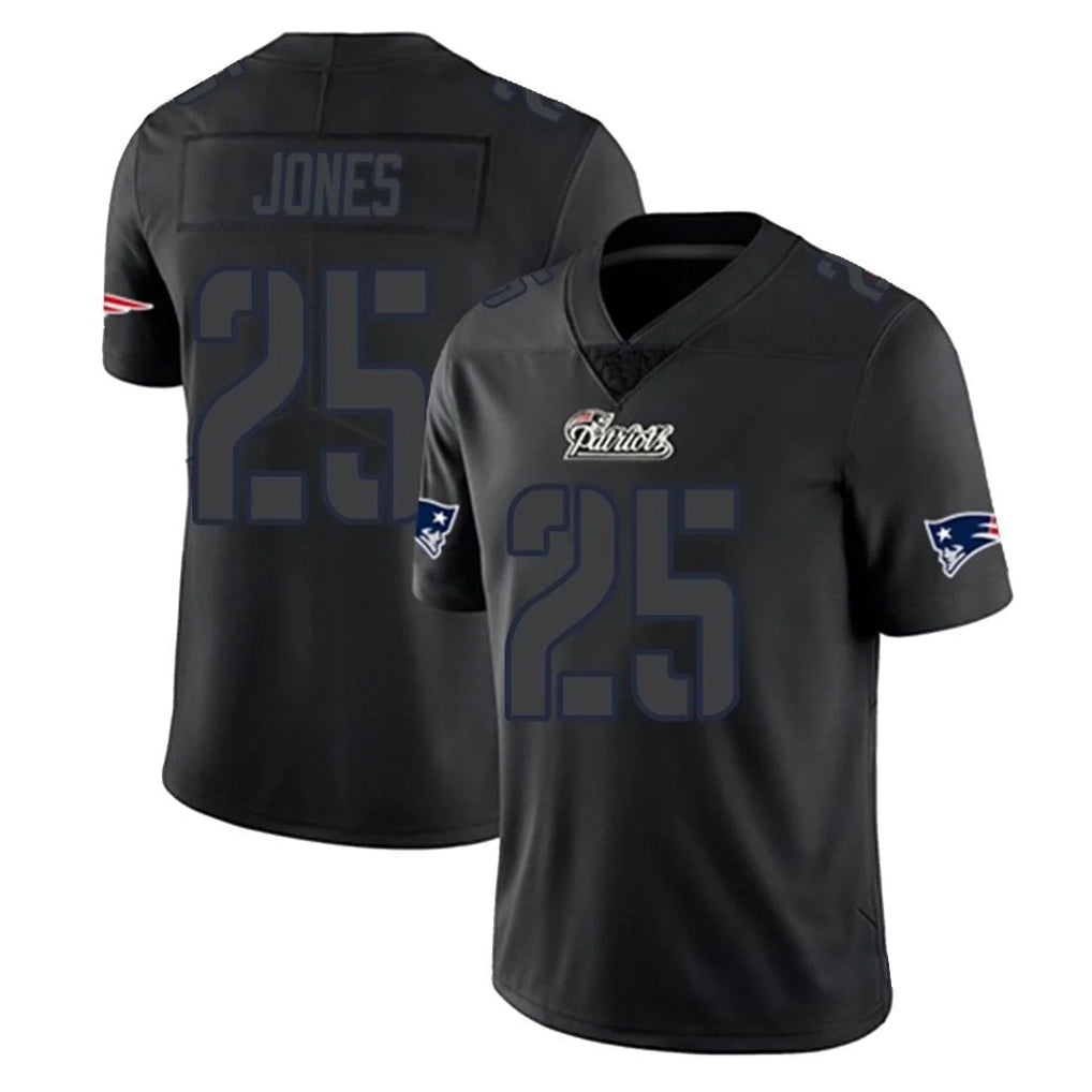 NE.Patriots #25 Marcus Jones Player Black Impact LImited Home Game BALCE Stitched Jerseys