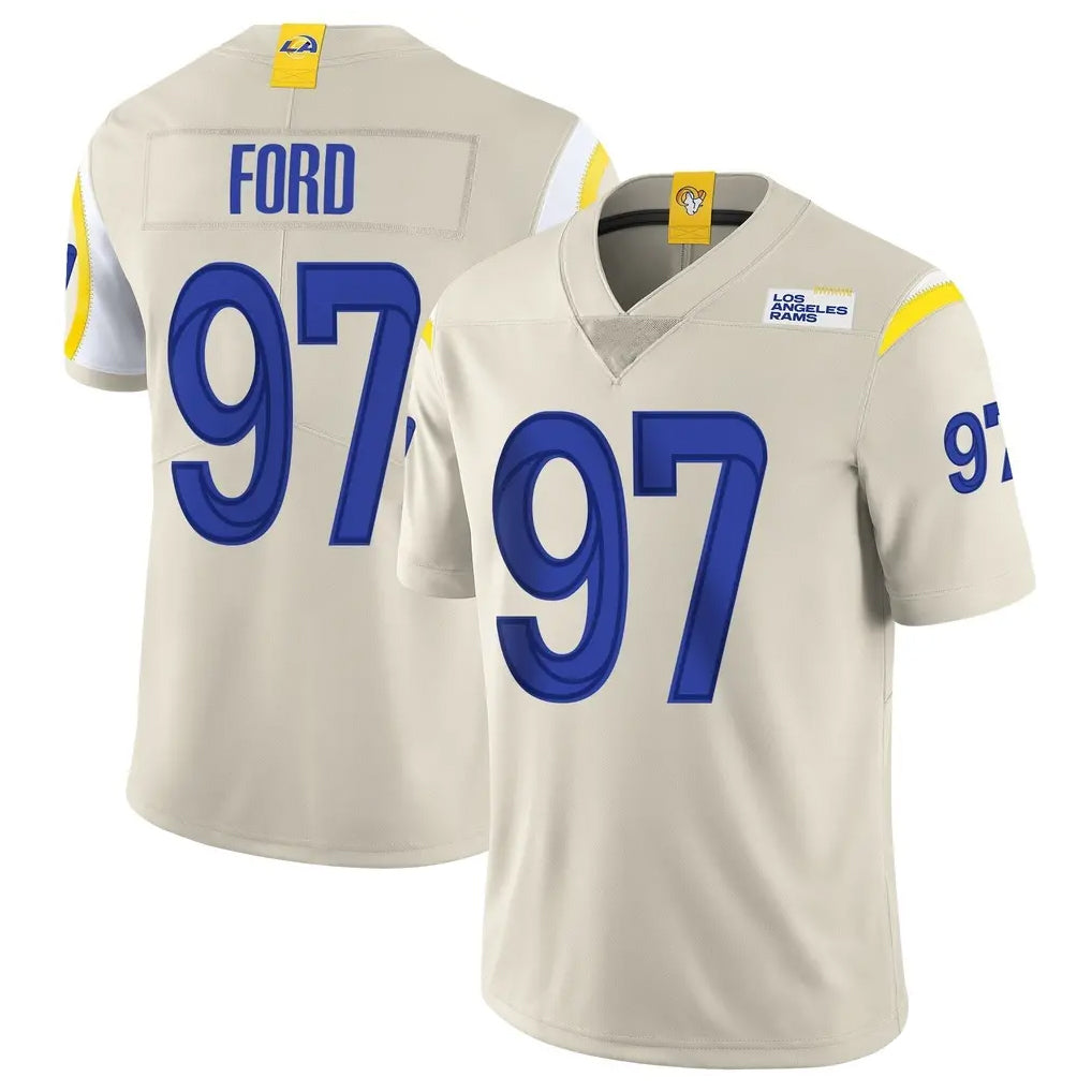 LA.Rams #97 Poona Ford Player Bone Limited Vapor Home Game BALCE Stitched Jerseys