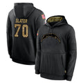 LA.Chargers #70 Rashawn Slater Player Black Salute to Service Hoodies Limited Game BALCE Stitched Jerseys