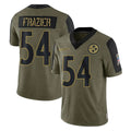 P.Steelers #54 Zach Frazier Player Olive Salute To Service Limited Game BALCE Stitched Jerseys