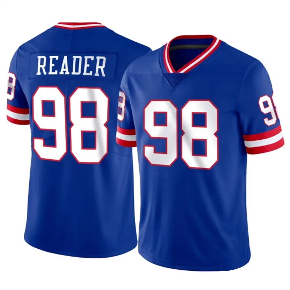 NY.Giants #98 DJ Reader Player Royal Classic Vapor Home Game BALCE Stitched Jerseys