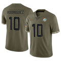 M.Dolphins #10 Jacob Rodriguez Player Olive Salute To Service Limited BALCE Stitched Jerseys