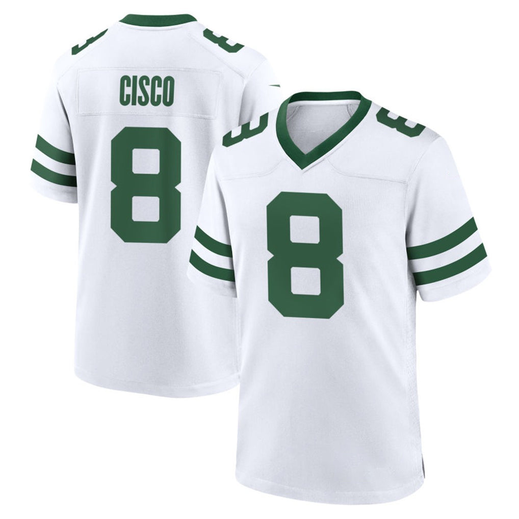 NY.Jets #8 Andre Cisco Player White Legacy Home Game BALCE Stitched Jerseys