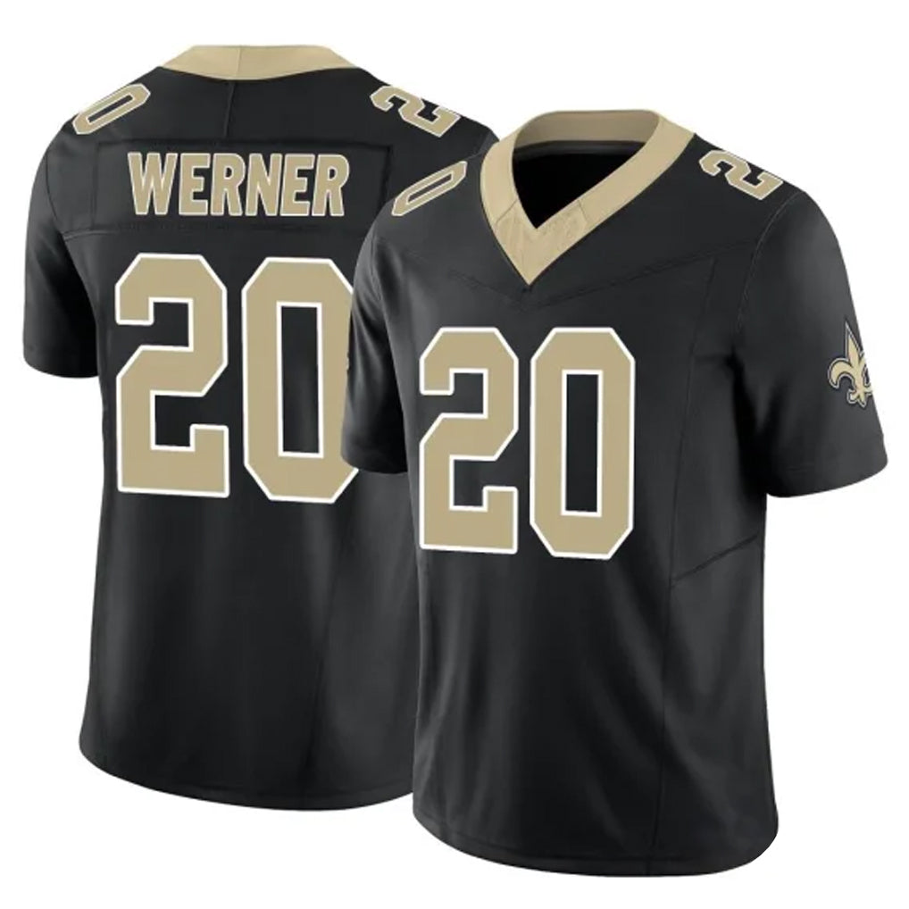 NO.Saints #20 Pete Werner Player Black Limited Vapor F.U.S.E. Home Game BALCE Stitched Jerseys