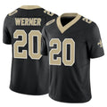 NO.Saints #20 Pete Werner Player Black Limited Vapor F.U.S.E. Home Game BALCE Stitched Jerseys