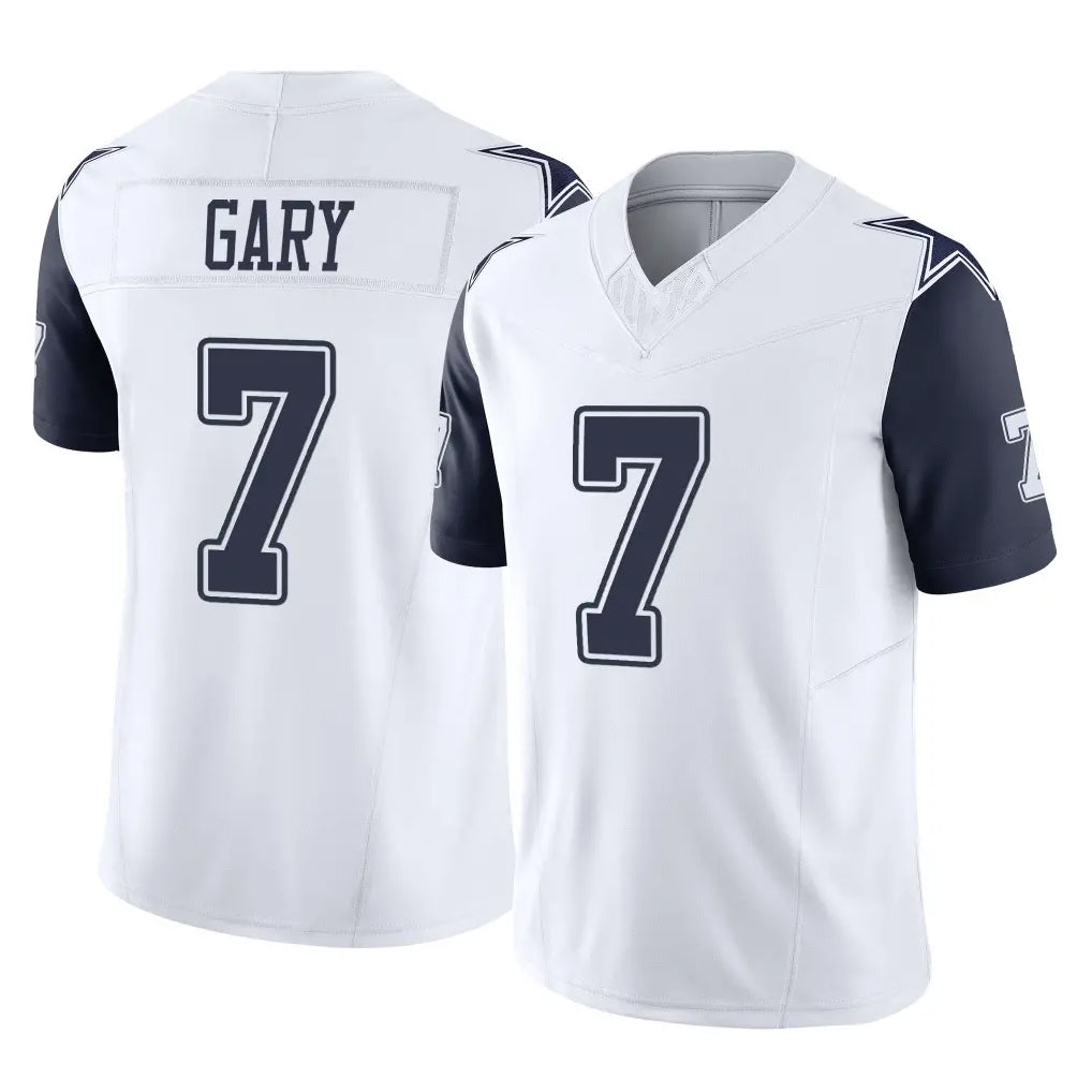 D.Cowboys #7 Rashan Gary Player White-Navy Limited Vapor F.U.S.E. Home Game BALCE Stitched Jerseys