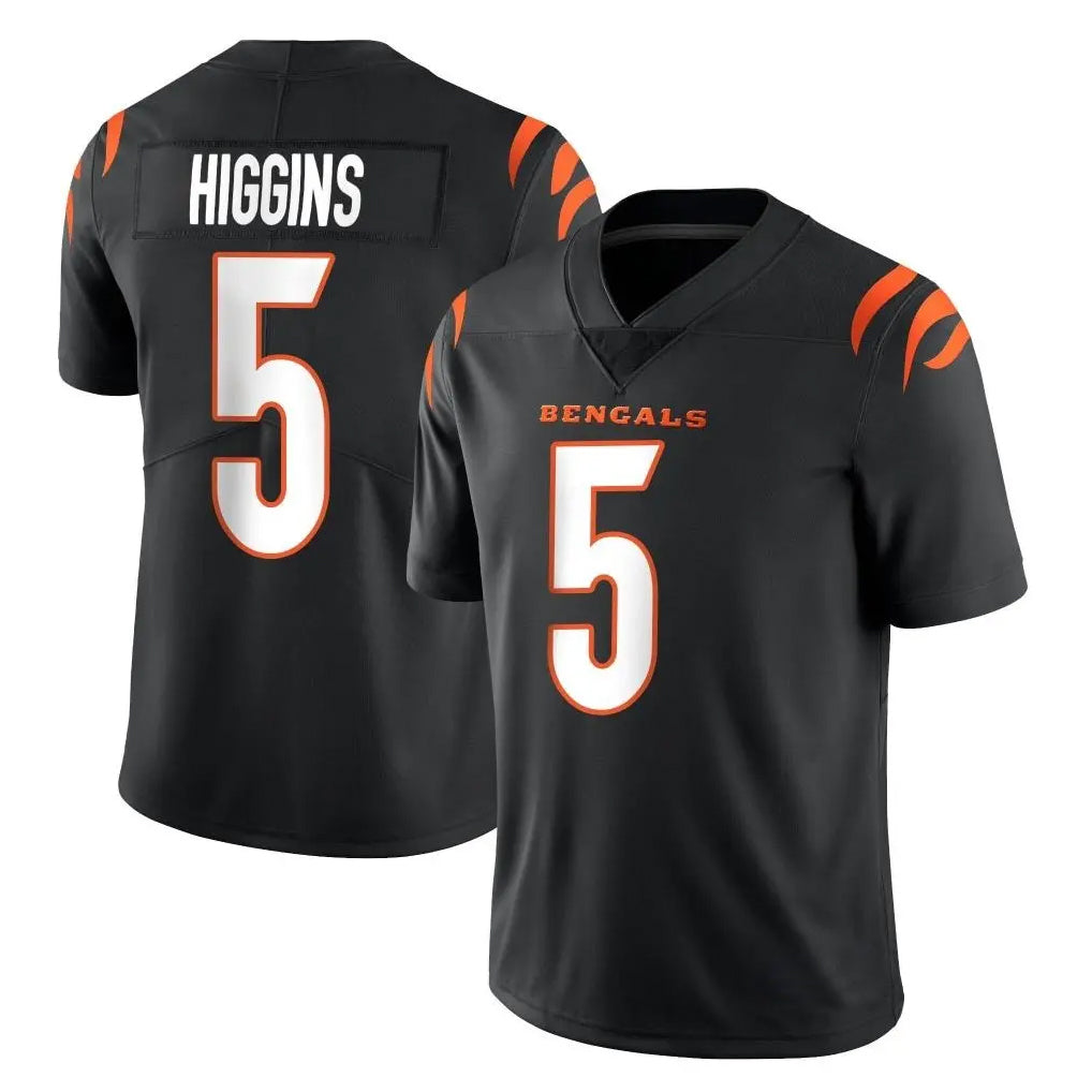 C.Bengals #5 Tee Higgins Player Black Vapor Untouchable Limited Home Game BALCE Stitched Jerseys