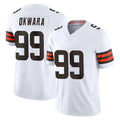 C.Browns #99 Julian Okwara Player White Vapor F.U.S.E. Limited Home Game BALCE Stitched Jerseys