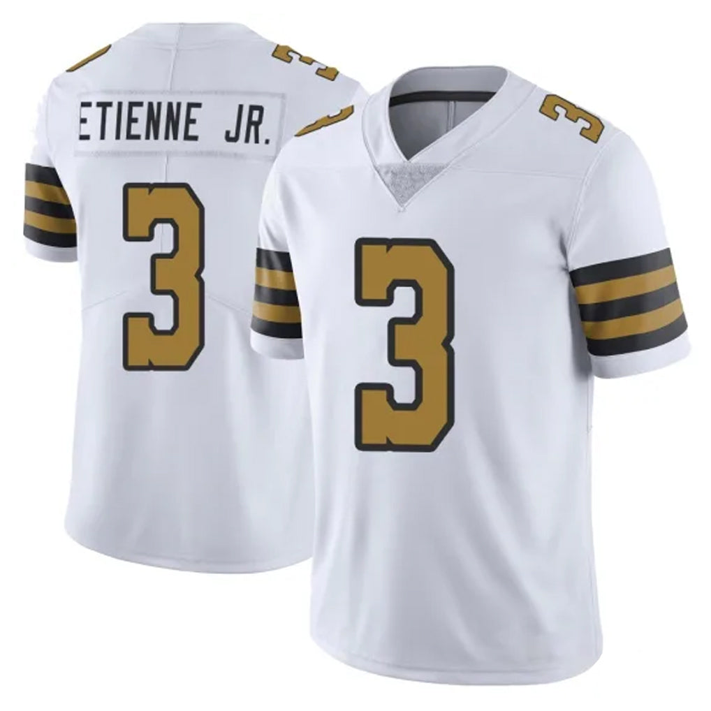 NO.Saints #3 Travis Etienne Jr. Player White Limited Color Rush Home Game BALCE Stitched Jerseys